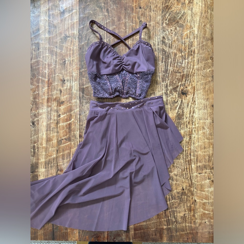 Girls Purple Two-Piece lyrical Dance costume